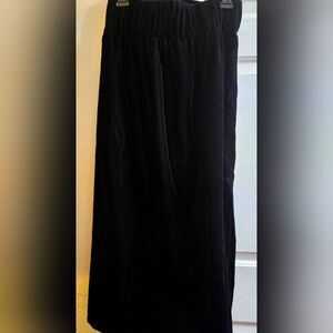 Unbranded Black Velvet Elastic Waist Maxi Skirt